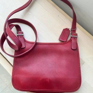 Vintage COACH Red Leather Legacy Studio Flap Shoulder Bag EUC Made In USA